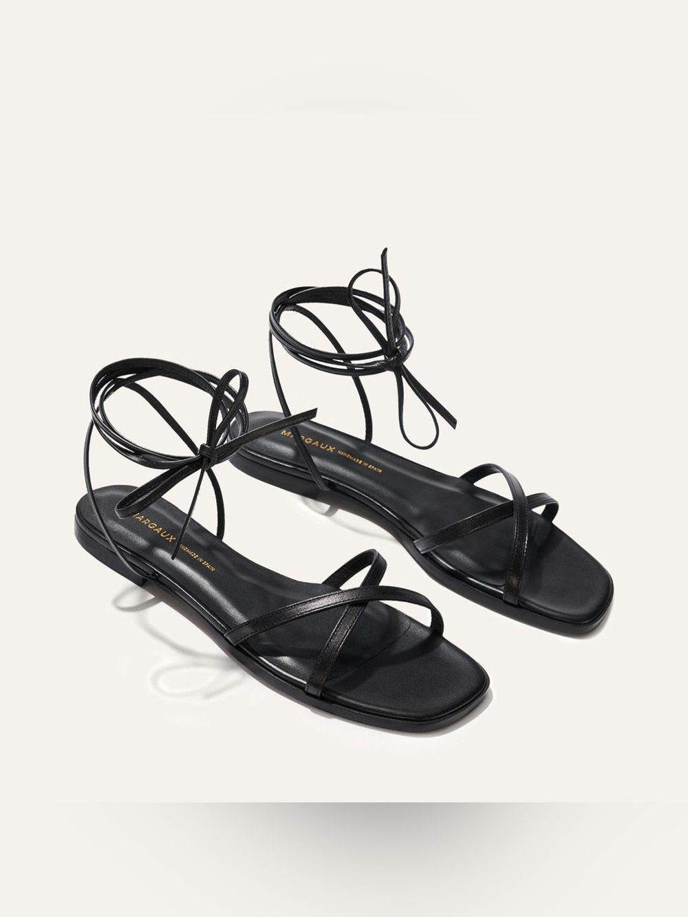 Margaux Black The WRAP SANDAL Lace-Up Strappy Sandals size 8.5